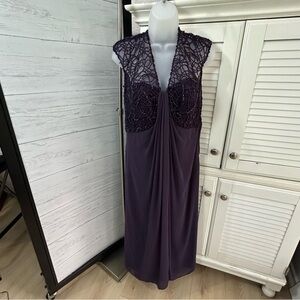 Tadashi Shoji Elegant Purple Sleeveless Dress